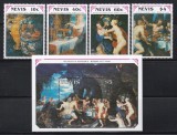Nevis 1991 - 350 de ani de la moartea lui Rubens, Serie + Colita, MNH, Nestampilat
