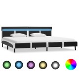 Cumpara ieftin Cadru de pat cu LED, gri, 180 x 200 cm, piele artificiala
