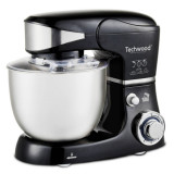 Mixer planetar Techwood TRO-1056, 1000W, 5 litri, 6 viteze, 3 atasamente, Negru/Inox