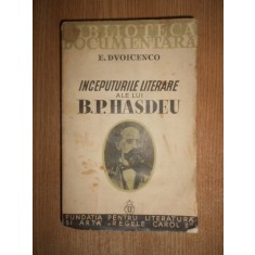 E. Dvoicenco - Inceputurile literare ale lui B. P. Hasdeu (1936)