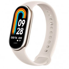 Bratara Fitness Xiaomi Mi Band 8, Rezistenta la apa 5ATM, bratara silicon, ecran AMOLED 1.62inch (Auriu)