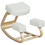 Vinsetto Scaun ergonomic pentru genunchi din mesteacăn și pernă Crem | Aosom Romania