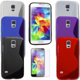 Husa Samsung Galaxy S5 i9600 G900F G900H G900 + folie + stylus, Gel TPU