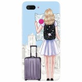 Husa silicon pentru Xiaomi Mi 8 Lite, Travel Girl Searching On Map