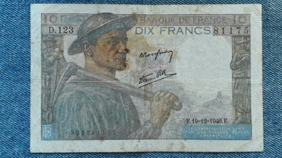 10 Francs 1946 Franta / seria 81175 foto