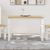VidaXL Masă de sufragerie &quot;Corona&quot;, alb 112x60x75 cm lemn masiv de pin