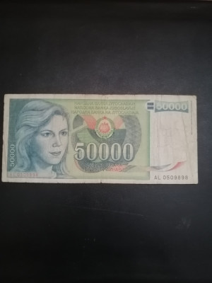 Bancnota 50.000 Dinari Jugoslavia - 1988 foto