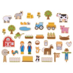 BigJigs Set magnetic - Ferma - Jucarie Educativa pentru copii
