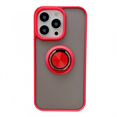 Husa de protectie Flippy compatibila cu Apple iPhone 13 Mini,Defender cu prindere inel,Rosu foto