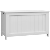 HOMCOM Cutie de depozitare, Cutie de depozitare pentru jucării, MDF, 2 m&acirc;nere, 81 x 40 x 46 cm, Alb | Aosom Romania