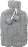Sticla pentru apa cu husa Trixes, silicon/blana, gri, 20 x 35 cm, 2 L