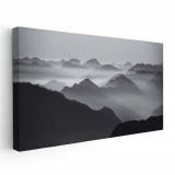 Tablou peisaj munte in ceata 1823 Tablou canvas pe panza CU RAMA 70x140 cm