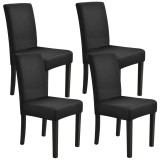 Huse pentru scaun S4 set 4 buc poliester/elastan negru [neu.haus] HausGarden Leisure, [neu.haus]