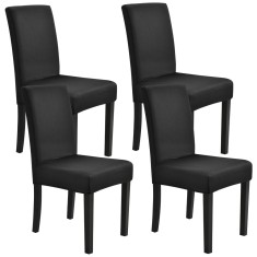 Huse pentru scaun S4 set 4 buc poliester/elastan negru [neu.haus] HausGarden Leisure foto