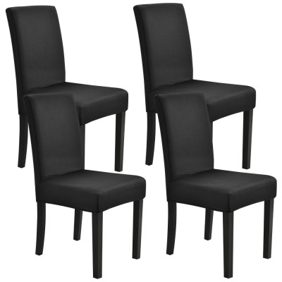 Huse pentru scaun S4 set 4 buc poliester/elastan negru [neu.haus] HausGarden Leisure foto