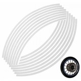 Set 16 ornamente Reflectorizante pentru jante auto, moto, culoare Argintiu, AVEX