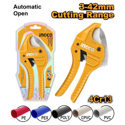 Cleste taietor 193 mm teava pvc ppr cu deschidere automata - Ingco HPCS05428 foto