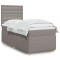 vidaXL Pat box spring cu saltea, gri taupe, 90x190 cm, textil 3291153