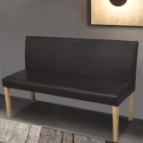 Cumpara ieftin Bancă, maro &icirc;nchis, 139,5 cm, piele ecologică