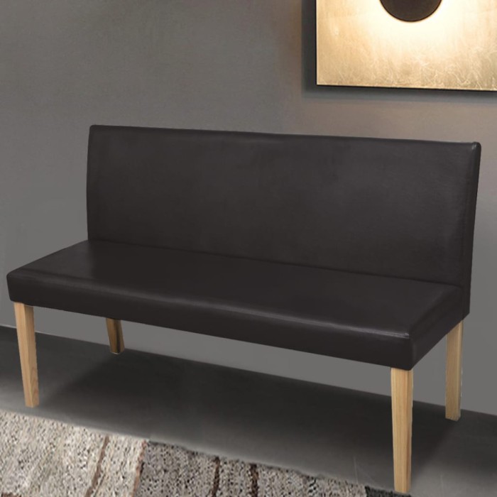 vidaXL Bancă, maro &icirc;nchis, 139,5 cm, piele ecologică 241347