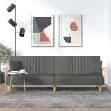 VidaXL Canapea extensibilă cu cotiere, gri &icirc;nchis, textil