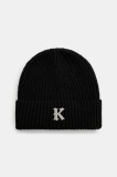 Karl Kani caciula culoarea negru, din tricot gros, 70200020