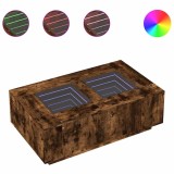 Cumpara ieftin Masuta de cafea cu LED infinity, stejar fumuriu, 116x69x40 cm
