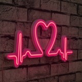 Cumpara ieftin Decoratiune luminoasa LED de perete Love Rhythm Roz 51x21x2 cm