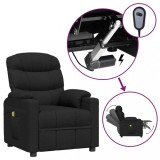 VidaXL Fotoliu de masaj electric rabatabil, negru, textil