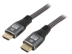 Cablu HDMI 2.1 Textil 3m Negru
