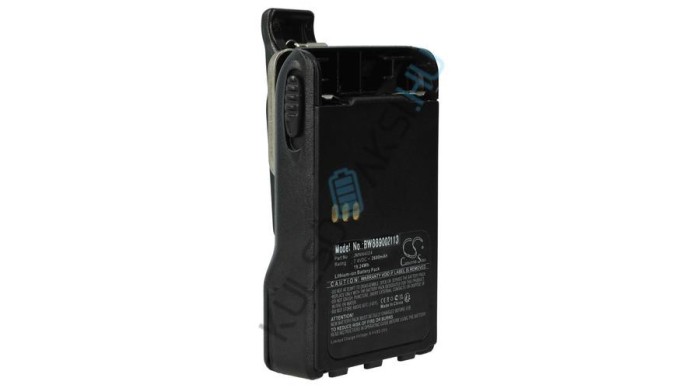 Baterie radio VHBW de &icirc;nlocuire pentru Motorola JMNN4023BR, JMNN4023, JMNN4024 - 2600 mAh 7,2 V Li-Ion + clemă pentru curea