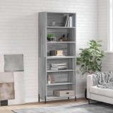 VidaXL Dulap &icirc;nalt, gri sonoma, 69,5x32,5x180 cm, lemn compozit