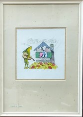 Eugen Taru (1913-1991) - Ilustratie la Fabula Greierele si Furnica de Lafontaine, 1980 foto