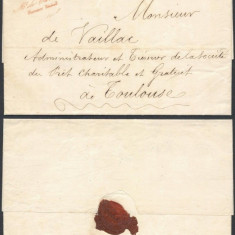 France 1845 Stampless Cover + Content Toulouse to city Attorney D.1061