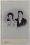 BUZAU , STUDIO SCHMIDLIN , CUPLU , FOTOGRAFIE CABINET , SFARSITUL SECOLULUI 19