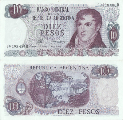 1976, 10 Pesos Ley (P-300) - Argentina - stare UNC foto