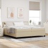 VidaXL Pat cu arcuri Manual Gri deschis și alb. 203 x 200 x 88 cm 3337530