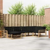 vidaXL Set de canapele de exterior cu pernă 6 pcs Alb și negru 3388854