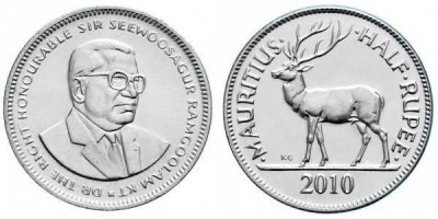 Mauritius 2010 - Half Rupee, UNC foto