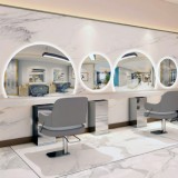Consolă cu oglindă pentru frizerie și barber 90x80 LED PRO