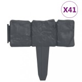 Cumpara ieftin Gard de gazon, 41 buc., 10 m, plastic, aspect piatra