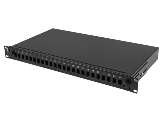 Patch Panel Fibra Optică LANBERG 24 Porturi Rack 19&quot; FOP1-24SS-LDB Negru