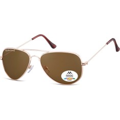 Ochelari de soare polarizati unisex Montana Eyewear MP94B, gold, brown lenses