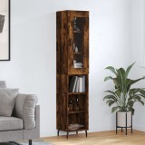 VidaXL Dulap &icirc;nalt, stejar fumuriu, 34,5x34x180 cm, lemn prelucrat