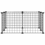 Cumpara ieftin Cusca pentru animale de companie cu 8 panouri, neagra, 35x35 cm, otel