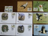 Uganda - pasari - serie 4 timbre MNH, 4 FDC, 4 maxime, fauna wwf