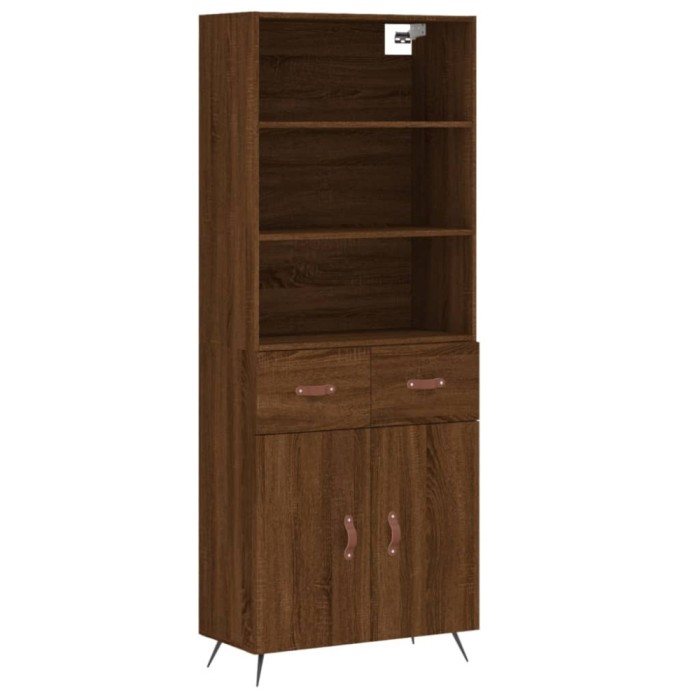 Dulap inalt, stejar maro, 69,5x34x180 cm, lemn compozit