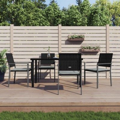 vidaXL Set mobilier de grădină cu perne, 5 piese, poliratan și oțel 3187021 foto