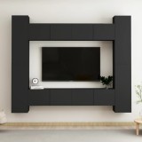 vidaXL Set dulapuri TV, 8 piese, negru, PAL