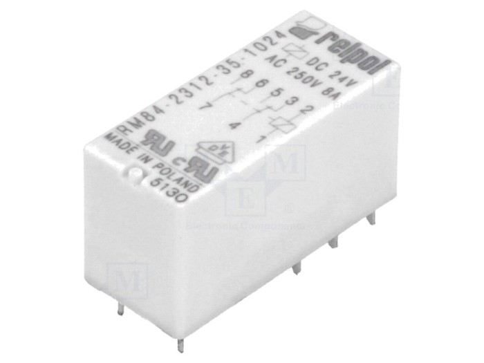 Releu Electromagnetic DPDT 24VDC 8A PCB